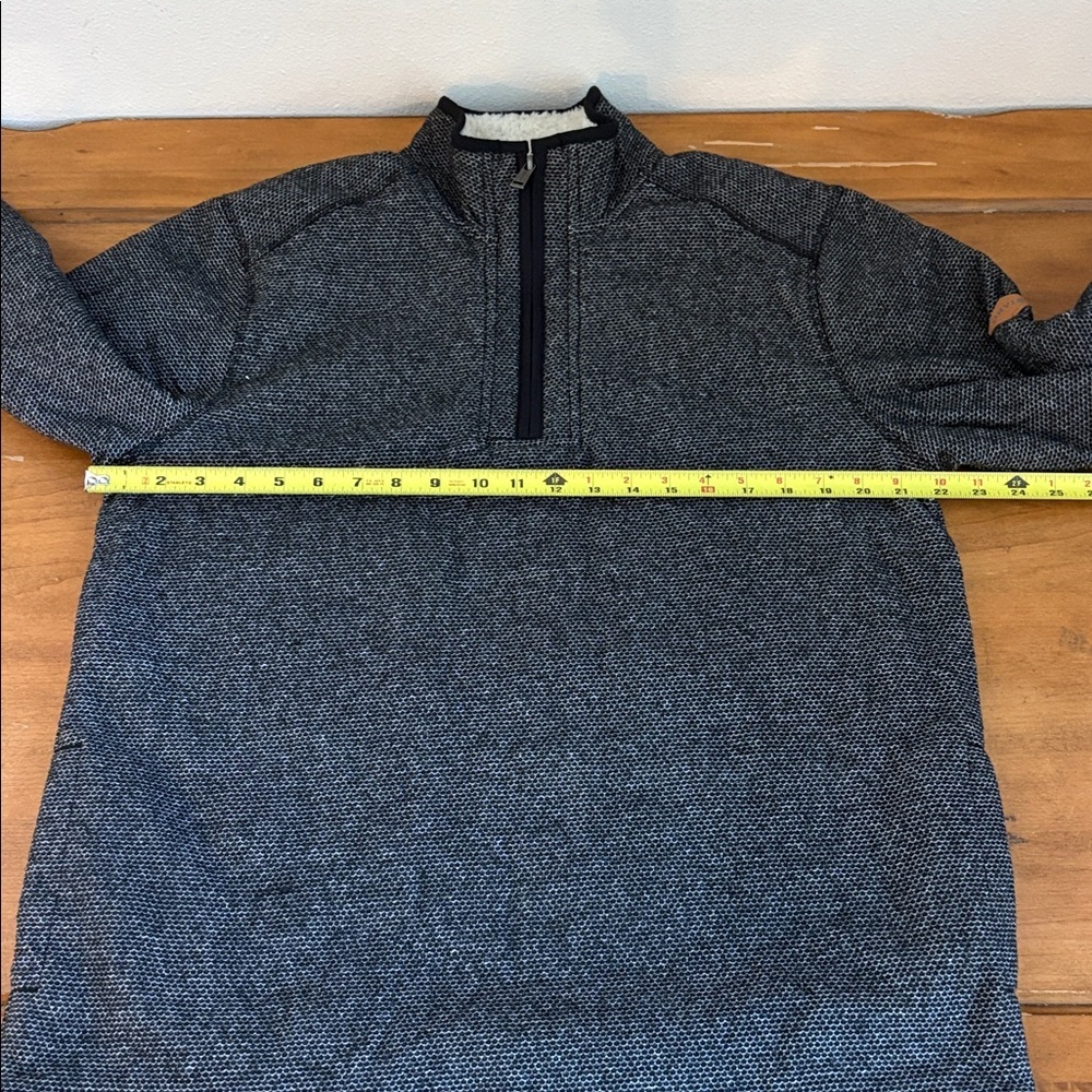 Orvis Faux Fur Lined Black Quarter-Zip Pullover Size Medium - Picture 6 of 12